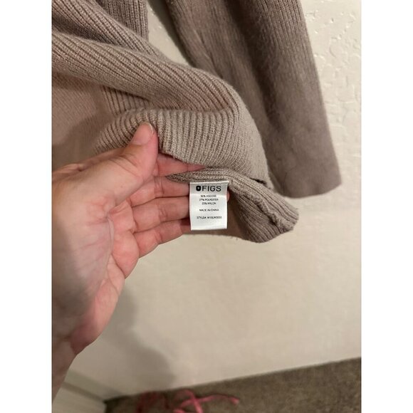 Figs Knit Ribbed Pullover Sweater in Latte Brown - Picture 9 of 11